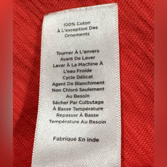 Talbots Embroidered Red/orange Boho Peasant Tunic Top Size Medium - Picture 10 of 10